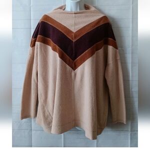 Free People Che Chevton Oversized Terry Tunic Sweatshirt Top